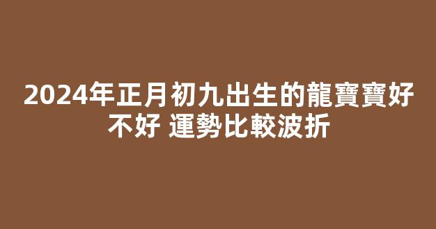 2024年正月初九出生的龍寶寶好不好 運勢比較波折